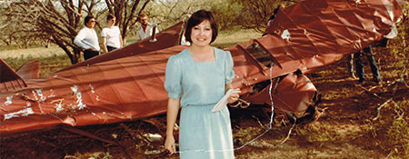 Minerva Perez At San Antonio Plane Crash Circa 1983